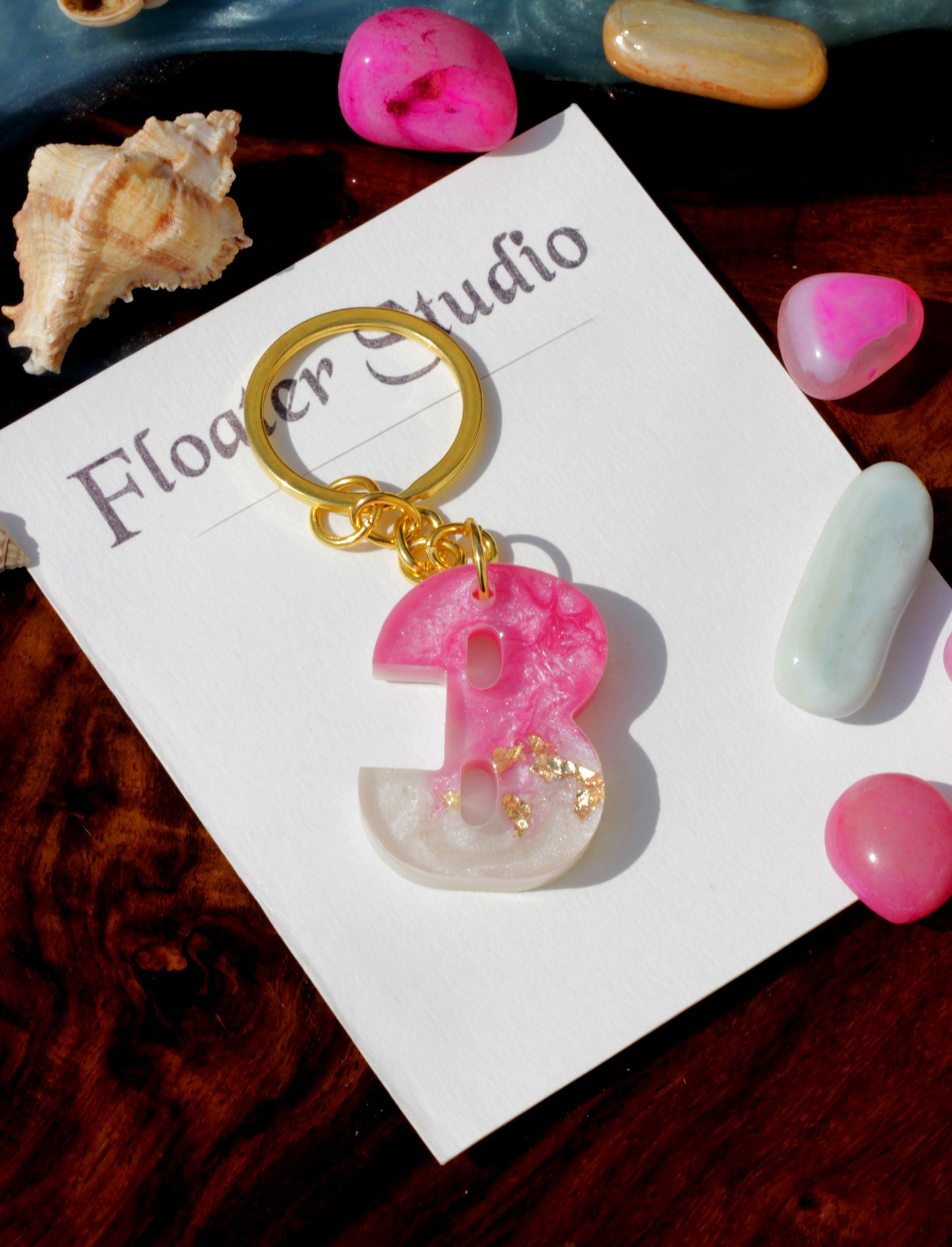 Number Keychan, Resin Numerical Keychain, Pink Number Keychain, Best for gift, 0 to 9 Number Available