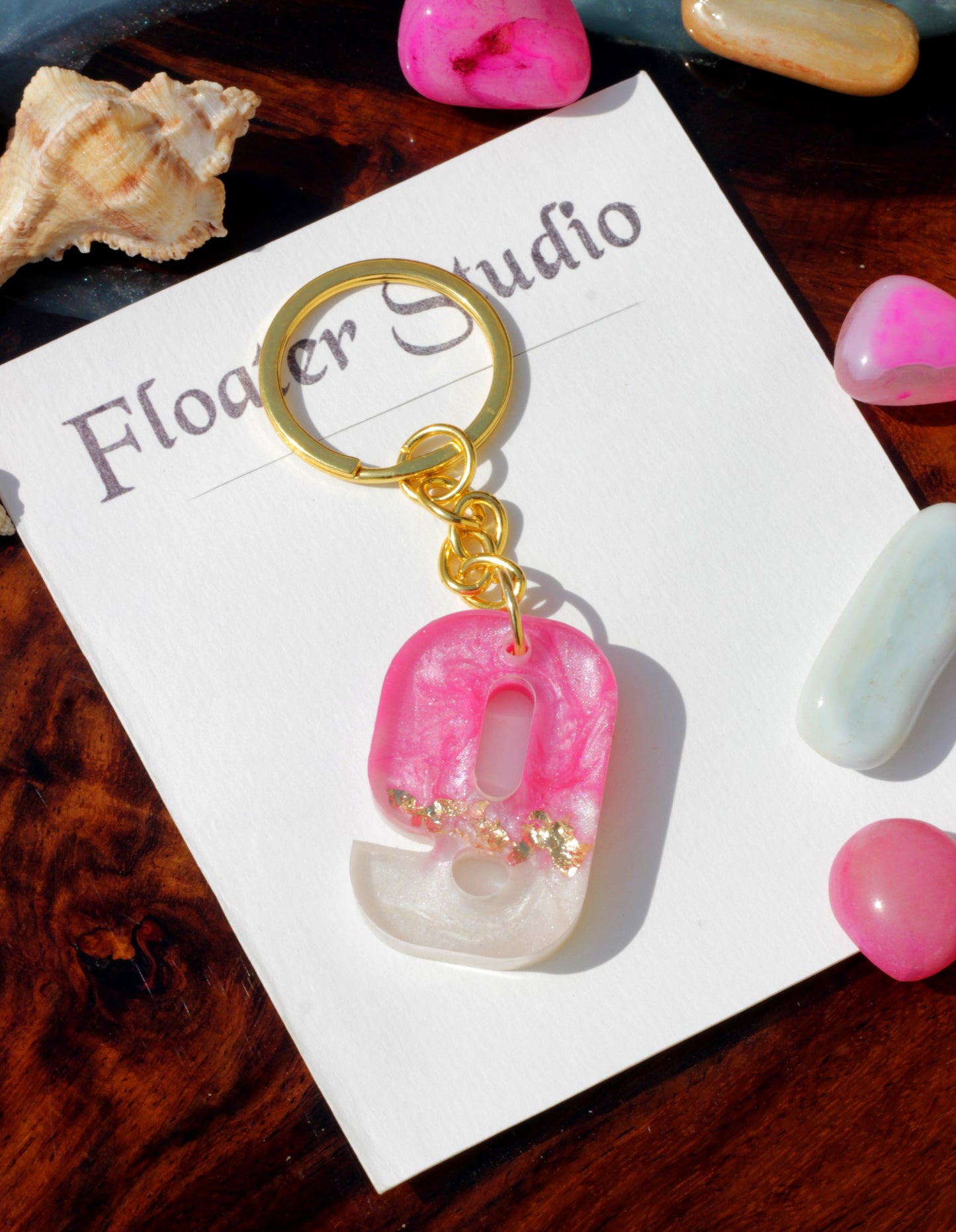 Number Keychan, Resin Numerical Keychain, Pink Number Keychain, Best for gift, 0 to 9 Number Available