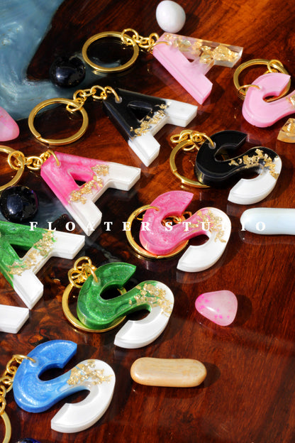 Resin Letter Keychain, Alphabet Keychain, Letter A or S Keychain, Multicolor Available Key Rings, Best for Gift