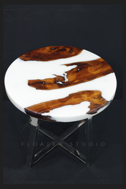 Arctic Resin River Table, Epoxy Resin Table, White Resin Table, Customization Available