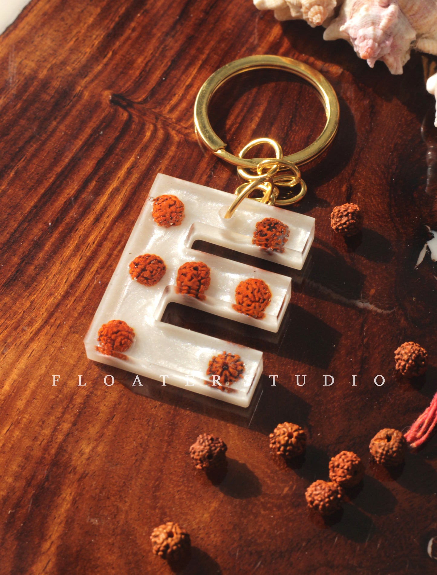 Rudraksha Letter Keychain, Resin Alphabetical Kaychain, Shiva Keychain, Resin Rudraksha Keychain, Best Idea for Gift, A to Z Letter Keychain