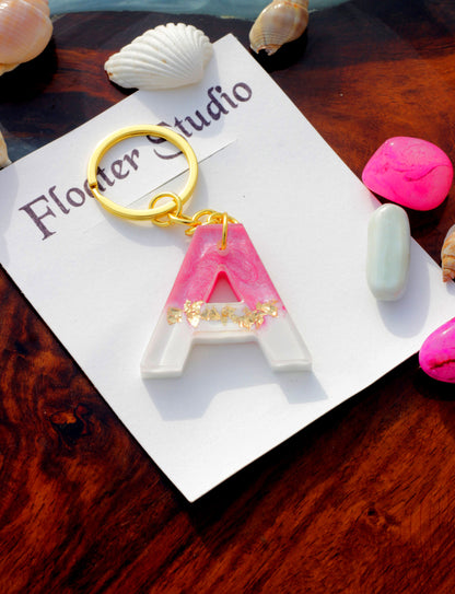 Resin Letter Keychain, Alphabet Keychain, Letter A or S Keychain, Multicolor Available Key Rings, Best for Gift