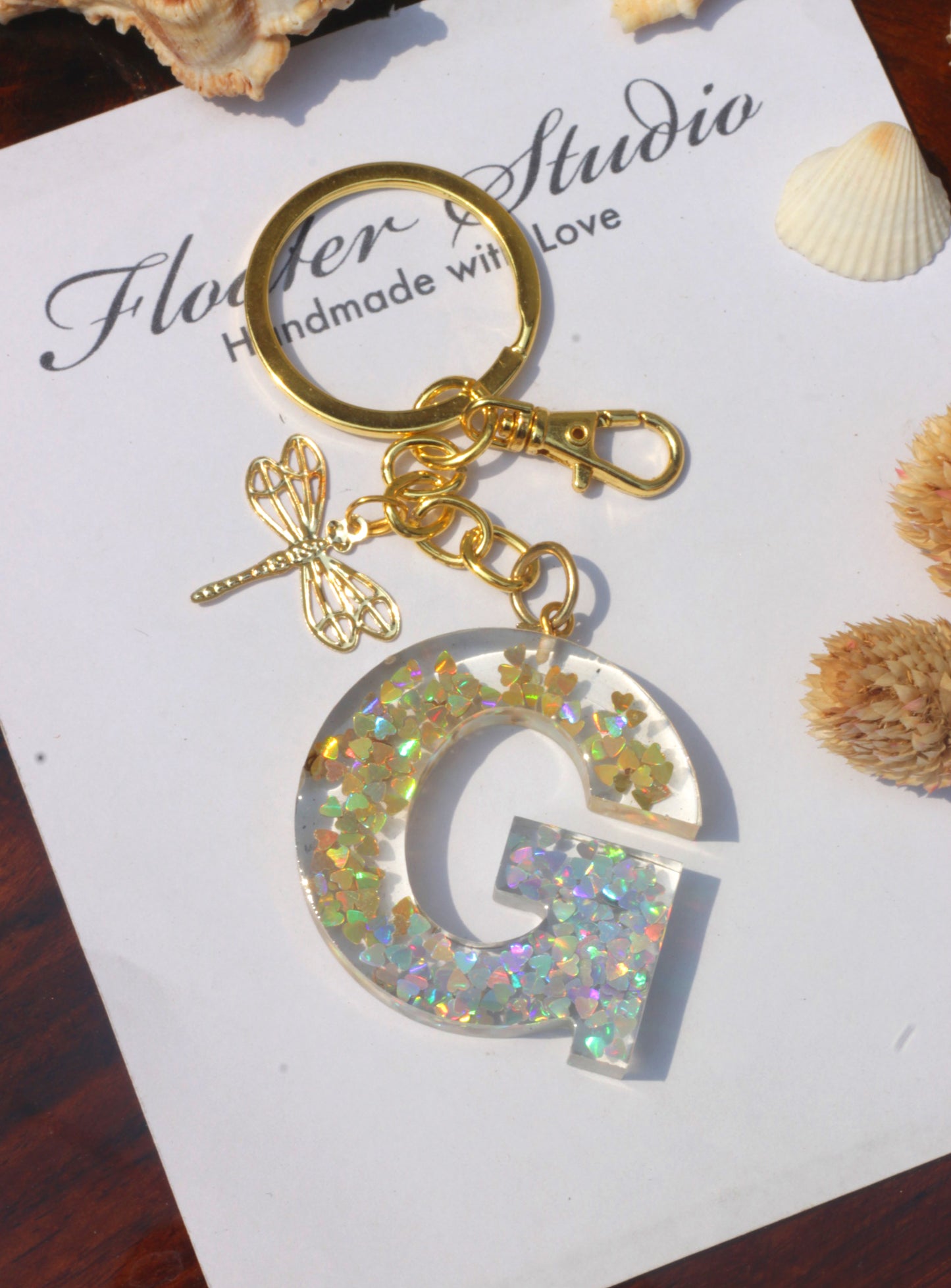 Gold Silver Resin Key Chain