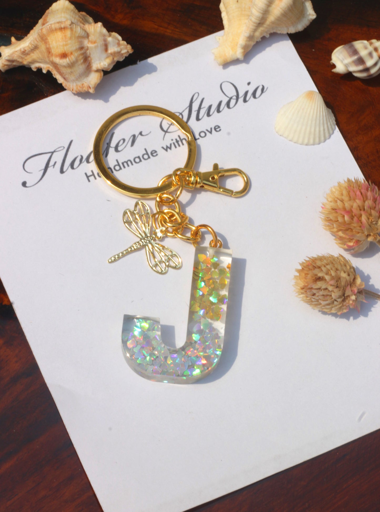 Gold Silver Resin Key Chain