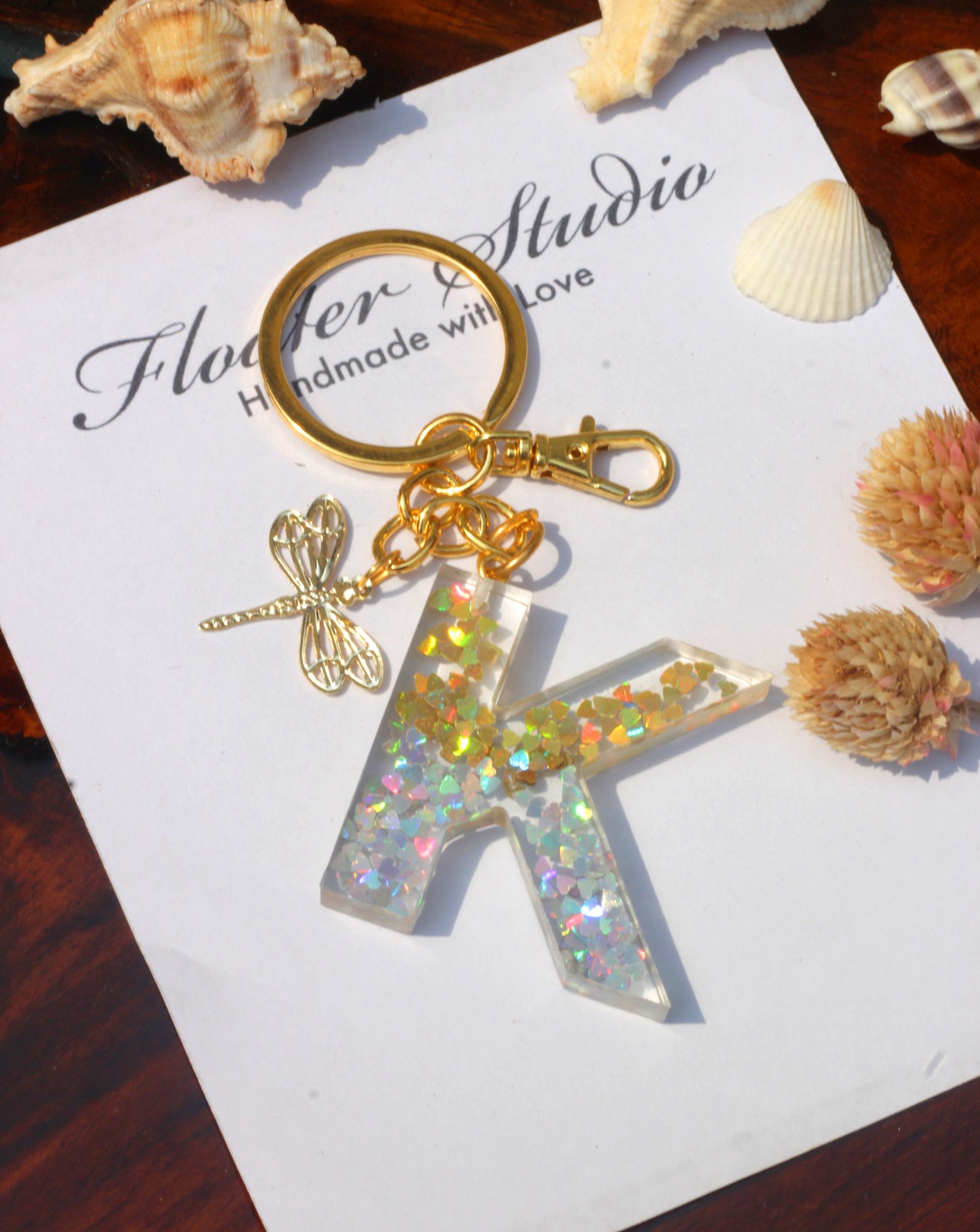 Gold Silver Resin Key Chain