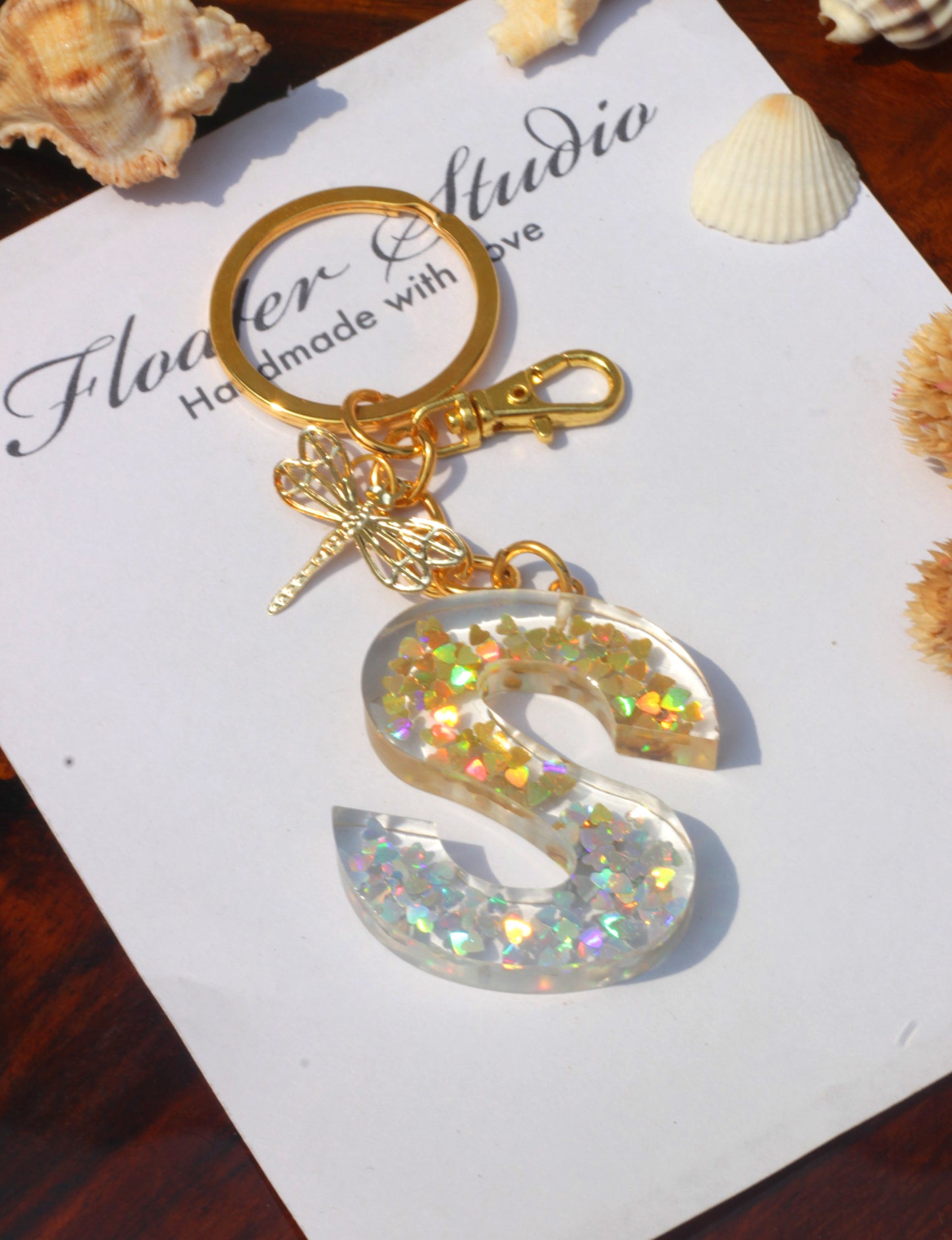 Gold Silver Resin Key Chain