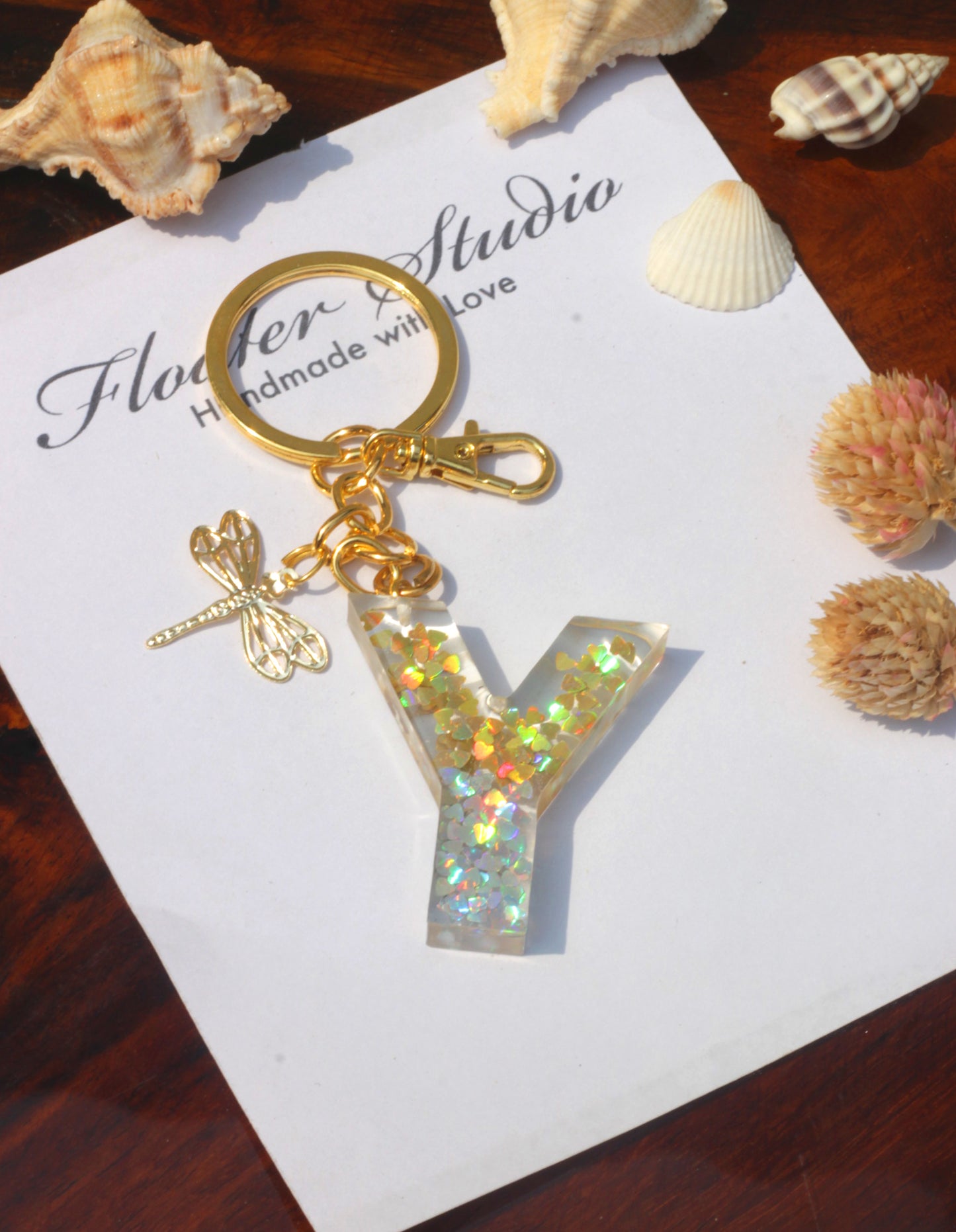 Gold Silver Resin Key Chain