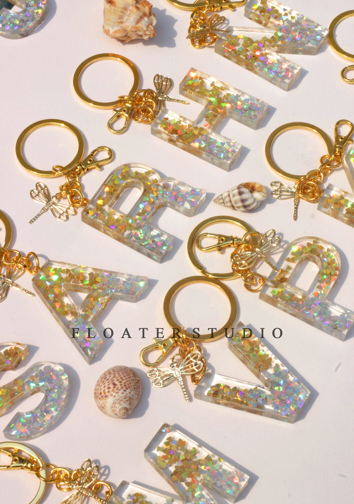 Gold Silver Resin Key Chain