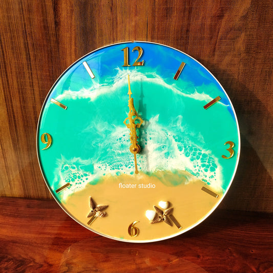 Ocean Resin Clock, Resin Clock for wall Decoration, Ocean effect Resin Clock