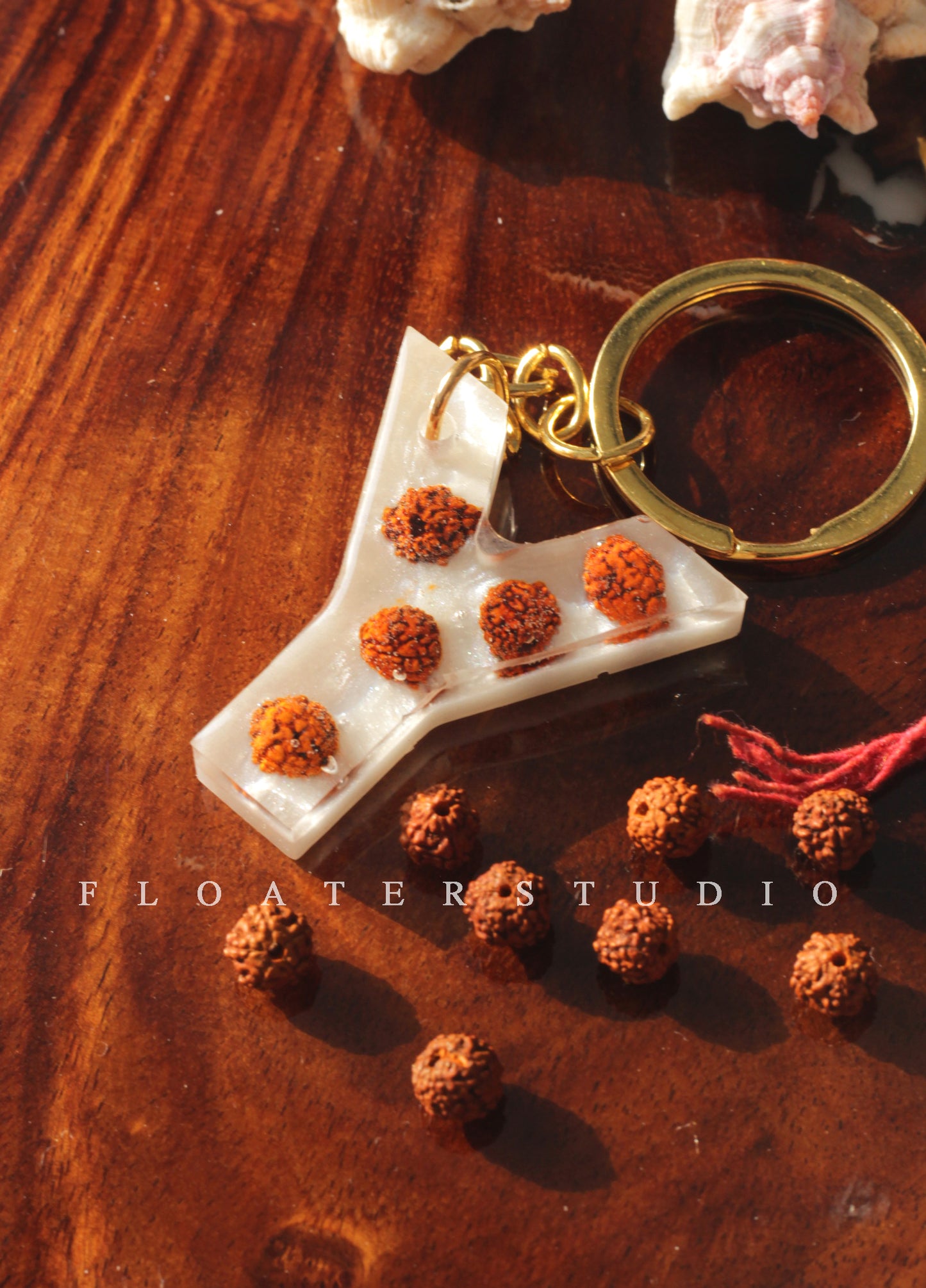 Rudraksha Letter Keychain, Resin Alphabetical Kaychain, Shiva Keychain, Resin Rudraksha Keychain, Best Idea for Gift, A to Z Letter Keychain