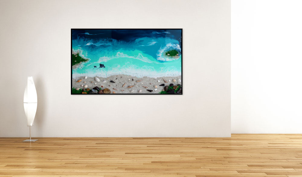 Resin wall Art, Ocean Resin wall Art, Wall Decor, Customization Available