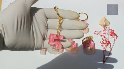 Number Keychan, Resin Numerical Keychain, Pink Number Keychain, Best for gift, 0 to 9 Number Available